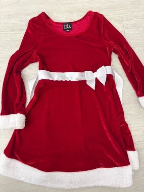 lilt Red Velvet Dress with White Satin Bow